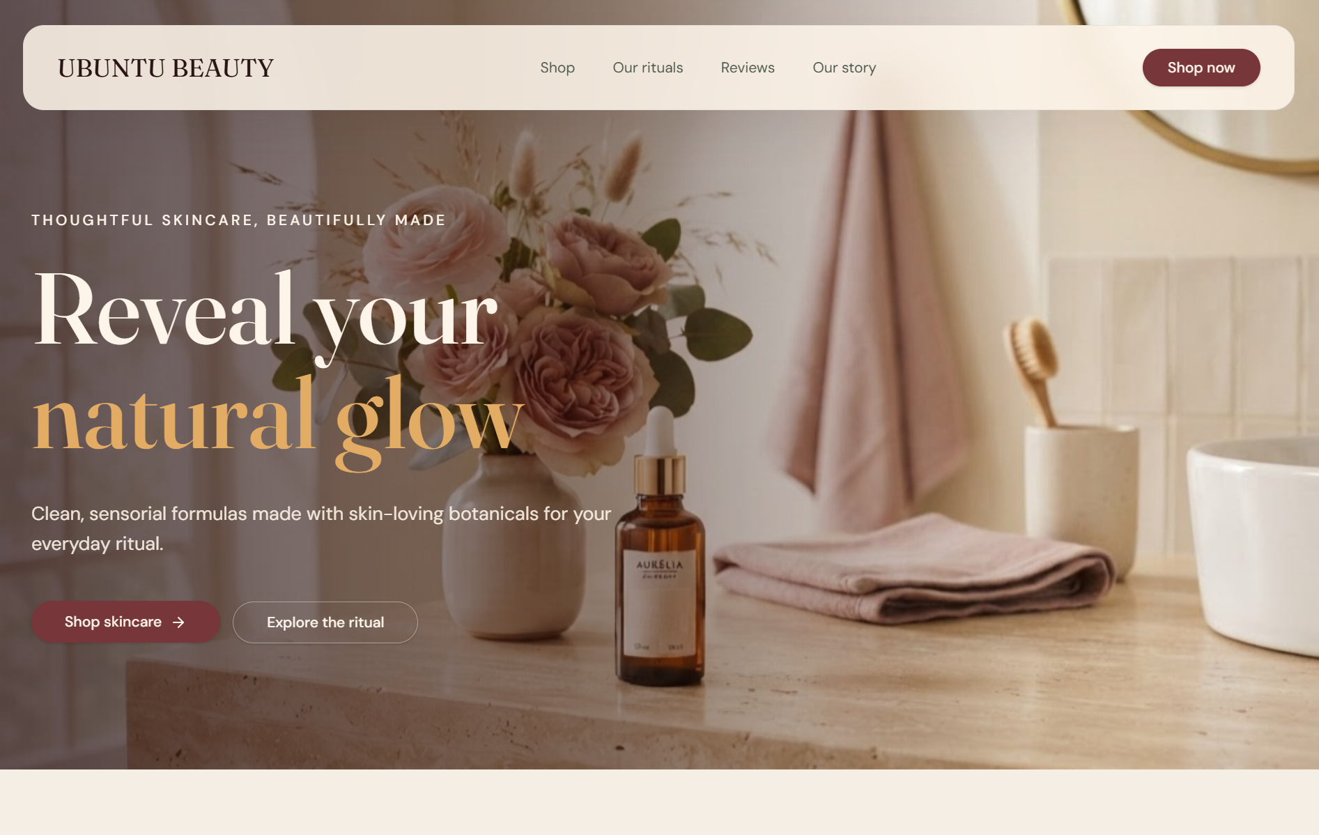 Ubuntu Beauty website preview